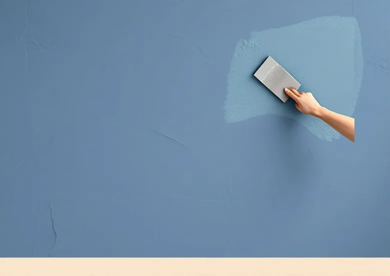 Application d'un enduit décoratif à la lisseuse sur un mur