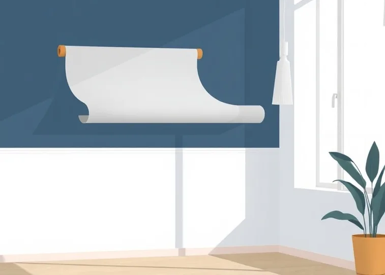 Pose de papier peint, rouleau et brosse à maroufler